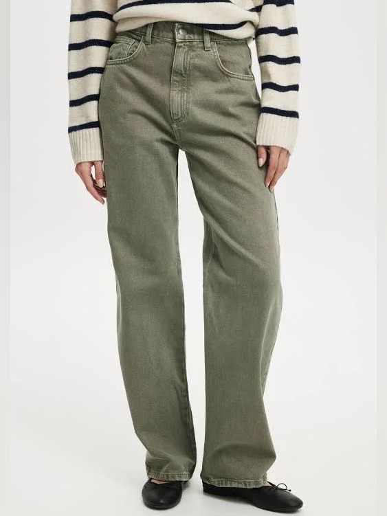Nwt Cotton On Loose Straight Women’s Jeans Smokey Green And Khaki Size Us 12